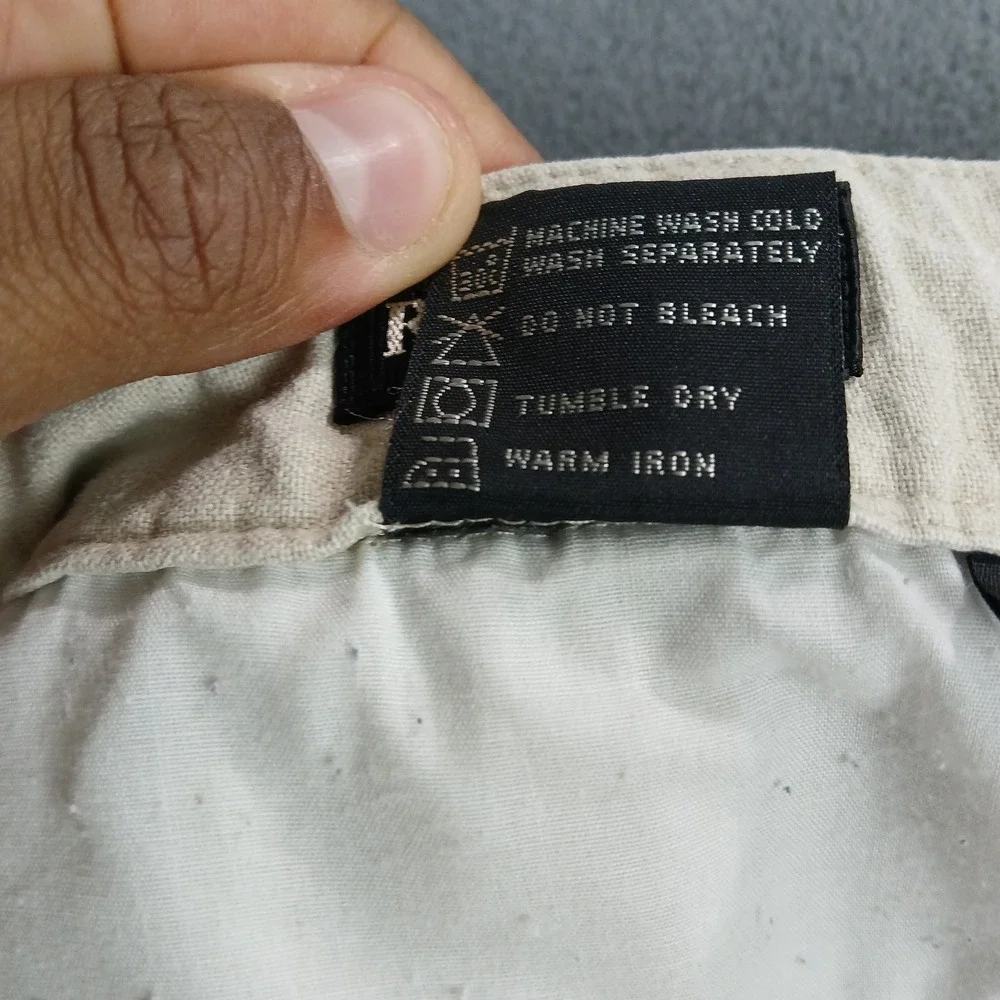 Reunion Pants Mens 2XL Beige Linen Blend Stretch Drawstring Waist Straight Leg